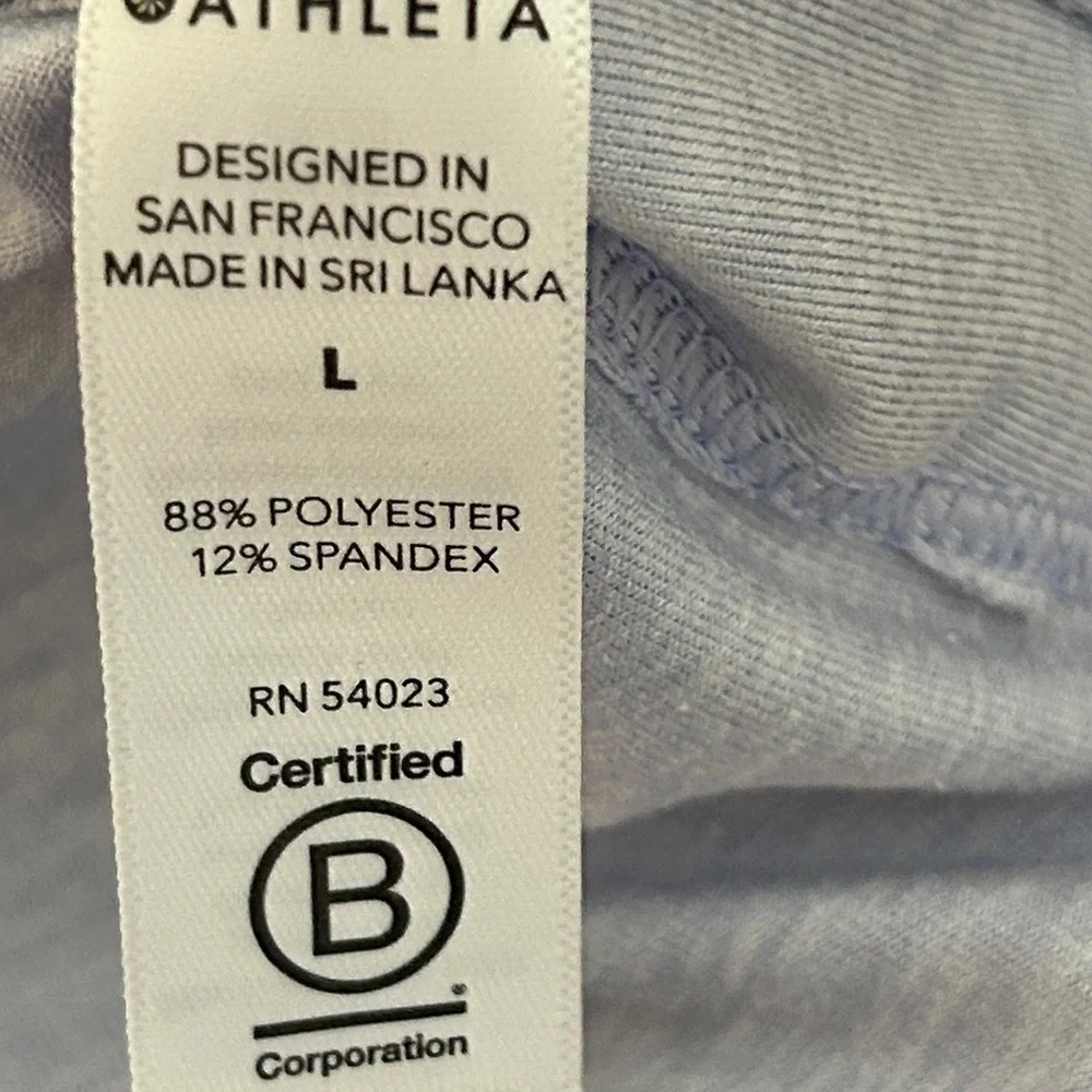 Athleta Uptempo Light Lilac Long Sleeved Tee. Large - Picture 7 of 7